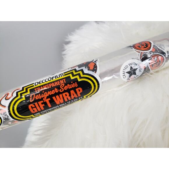 VINTAGE TRANSLUCENT Halloween Ghost Witch Wrapping Paper Gift Wrap Party Retro - Picture 5 of 10